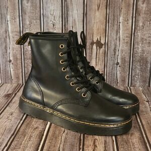 Sz 9 US Womens Dr. Martens Zavala 8 Eye Black Leather Combat Boots VGUC!